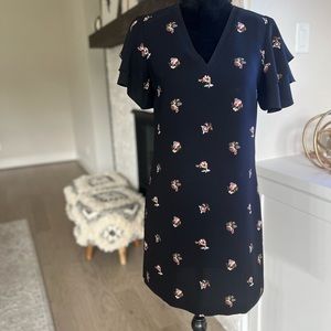 Ann Taylor black and delicate floral dress. Size 0